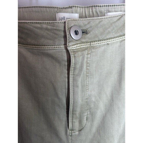 J Jill Denim High Rise Straight Leg Cropped Cuffed Jeans Women Sz 18P Green Gray - Picture 4 of 9